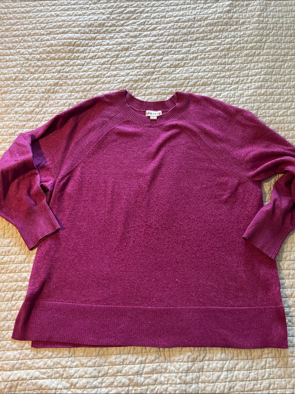 Ava & Viv Raspberry Crewneck Sweater